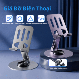 Giá Đỡ Điện Thoại Máy Tính Bảng Để Bàn Kim Loại Xoay 360 độ