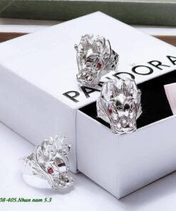 Nhẫn Bạc Nam Đầu Rồng Mắt Đỏ