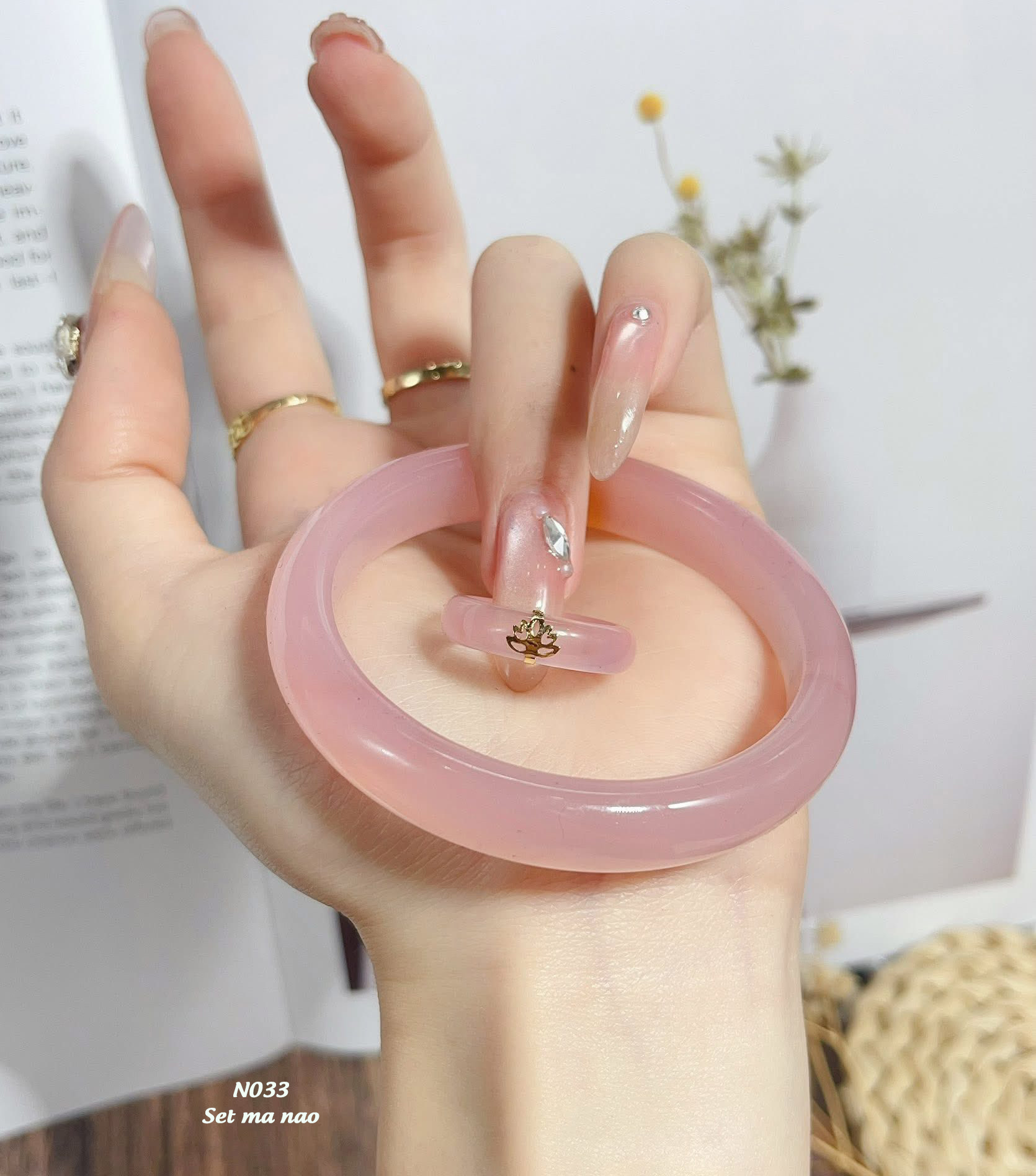 BST Set vòng & nhẫn cẩm thạch đa sắc