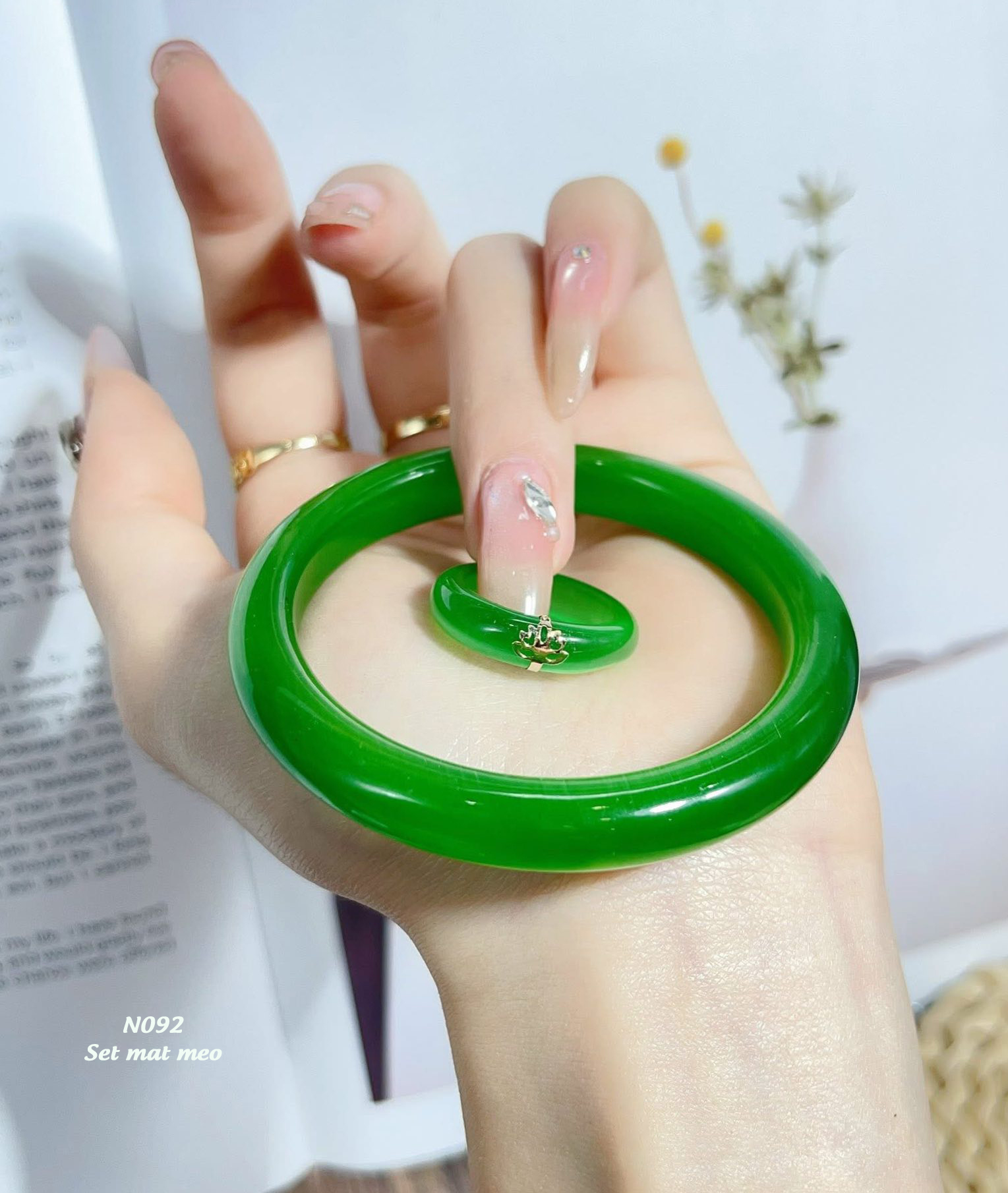 BST Set vòng & nhẫn cẩm thạch đa sắc