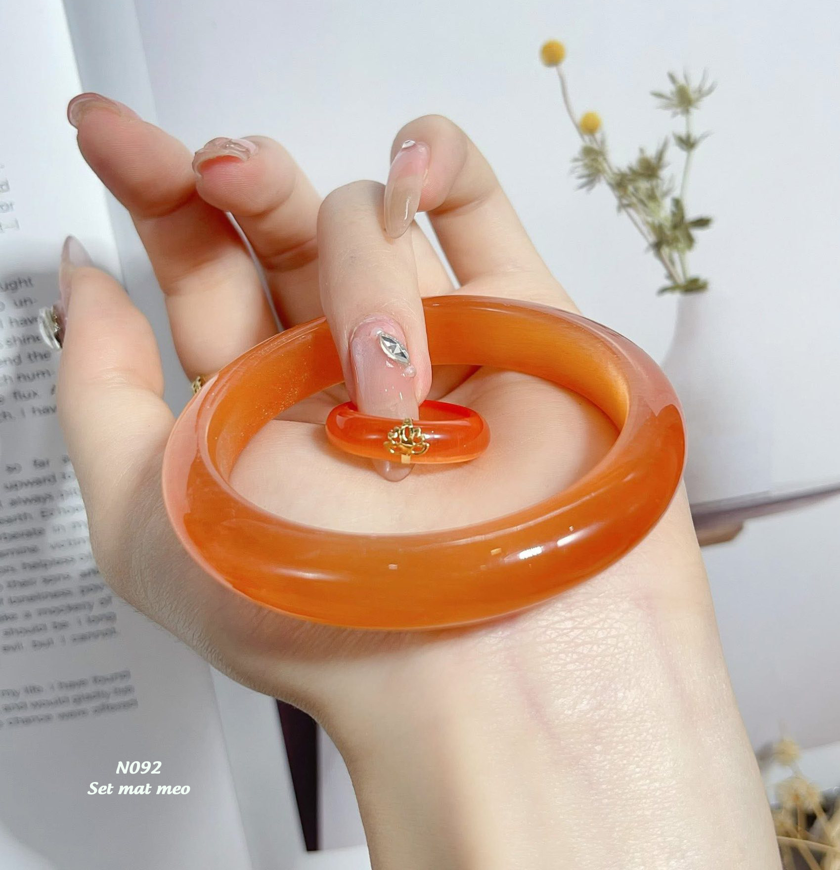 BST Set vòng & nhẫn cẩm thạch đa sắc