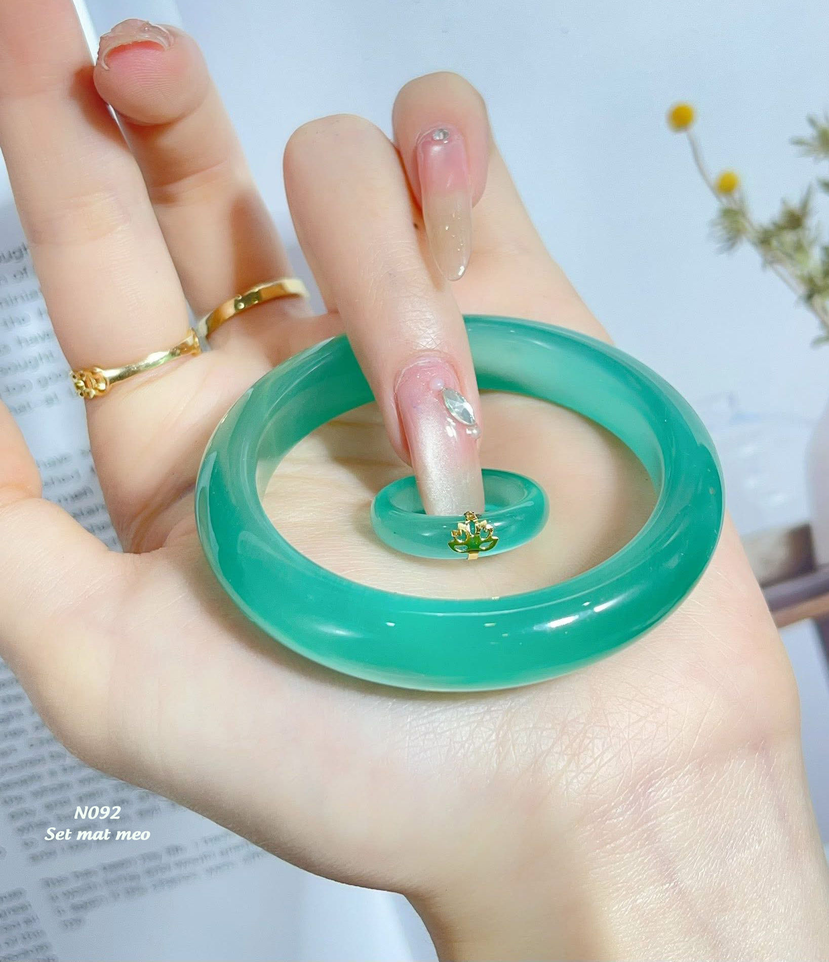 BST Set vòng & nhẫn cẩm thạch đa sắc